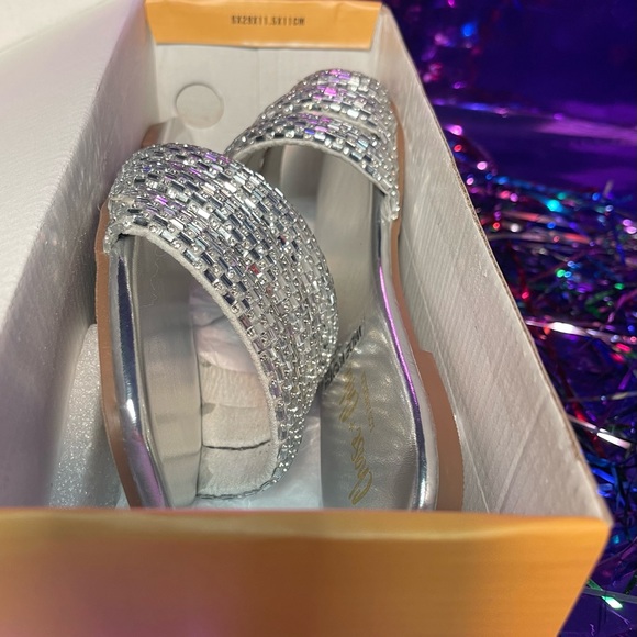 Wide Width Fit Rhinestone Sandals - Picture 2 of 11